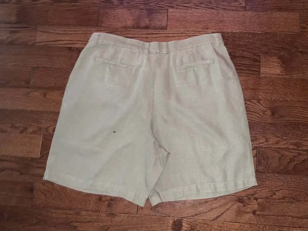 Brandini Linen Blend Shorts Beige Neutral Coastal Old Money Size 40